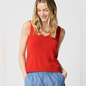 J.CREW V-Neck Beach Sweater-Tank in Bright‎ Cerise, Large